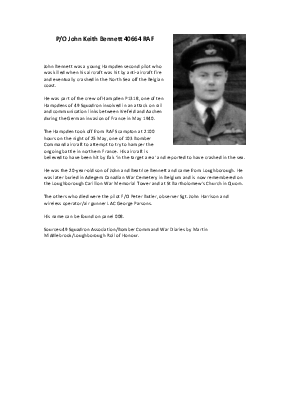 A preview of a PDF biography for Bennett, John Keith